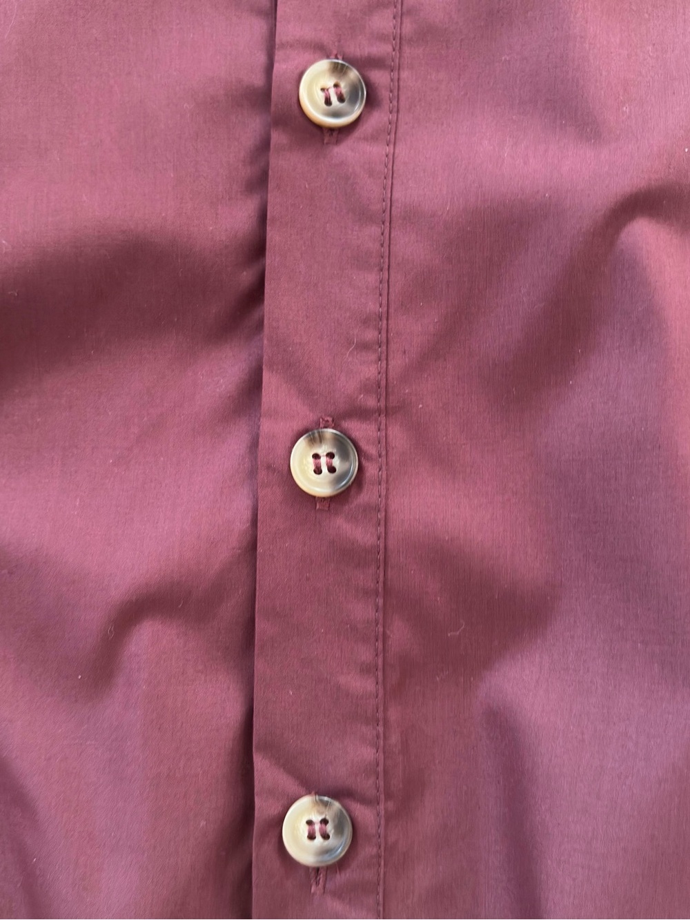 entro Size M Wine Puff Sleeve Cropped Button-Down Blouse - Picture 7 of 8